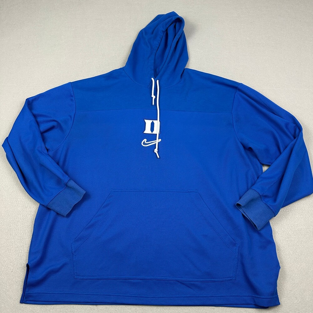 Duke Blue Devils Sweter Men 2XL Blue Nike Center Swoosh Player Issued Pullover *